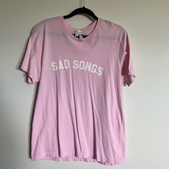 Tops - Pink Sad Songs short sleeved shirt